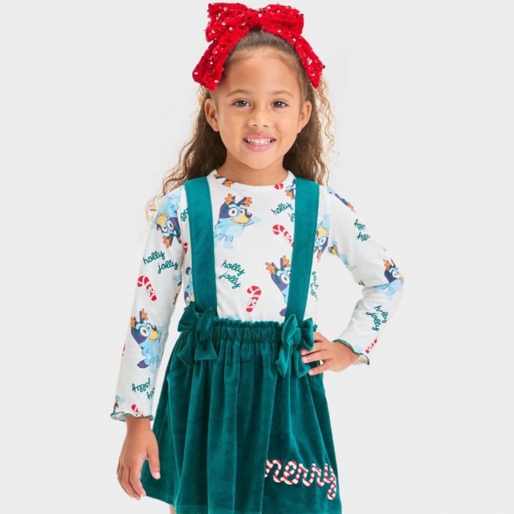 Bluey Christmas 2 piece Long Sleeve Top and Skirtall Set